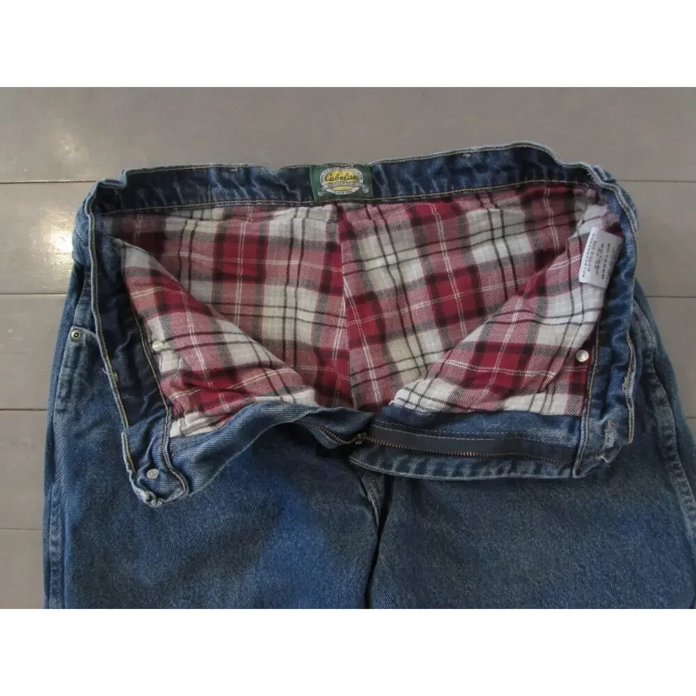 VTG Cabela's Roughneck Men's 34x32 Flannel Lined Jeans Insulated Y2K Workwear